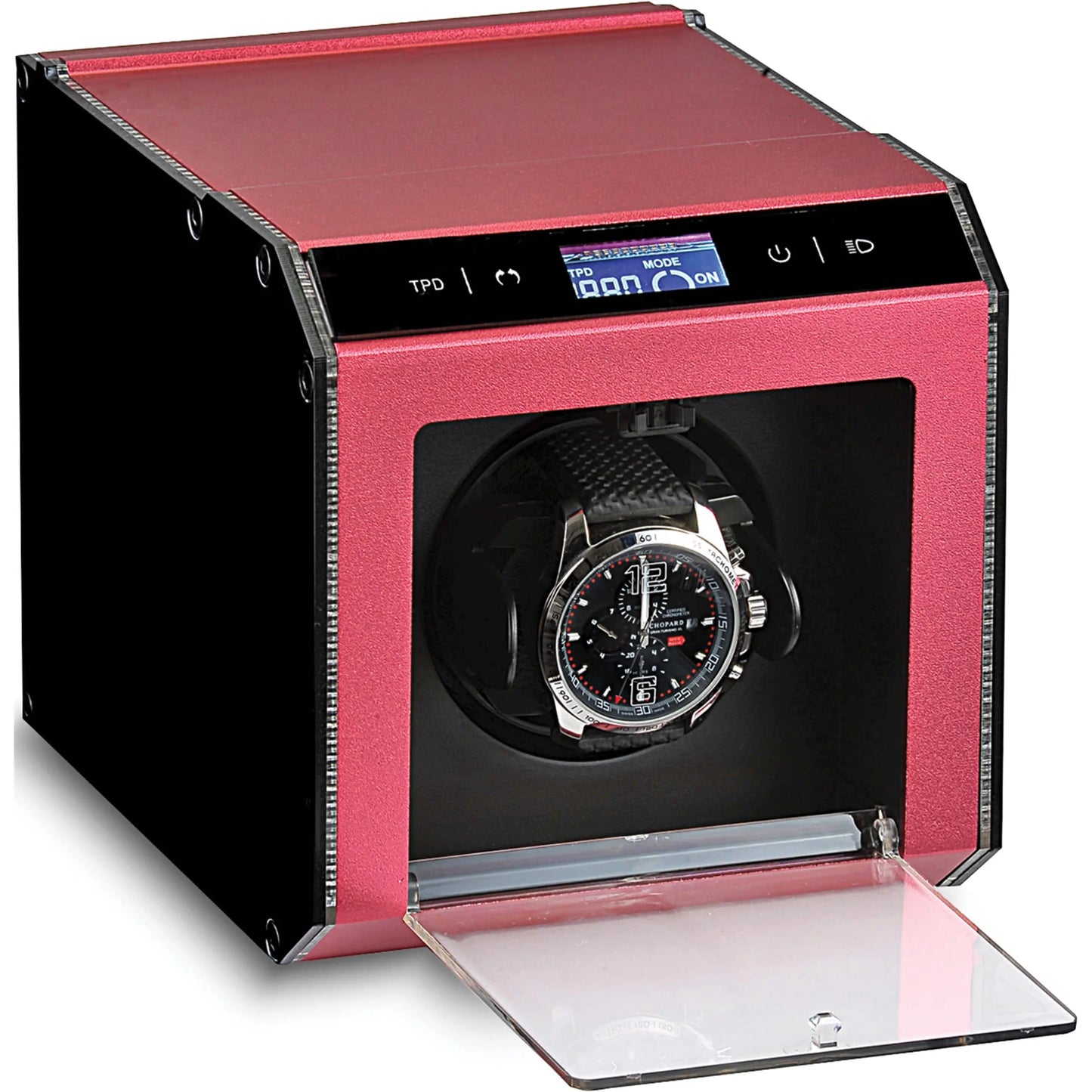 Fashion Rotations Red Metal and Acrylic Single Watch Winder (7.4 X 5.75) Made in China Gm8392