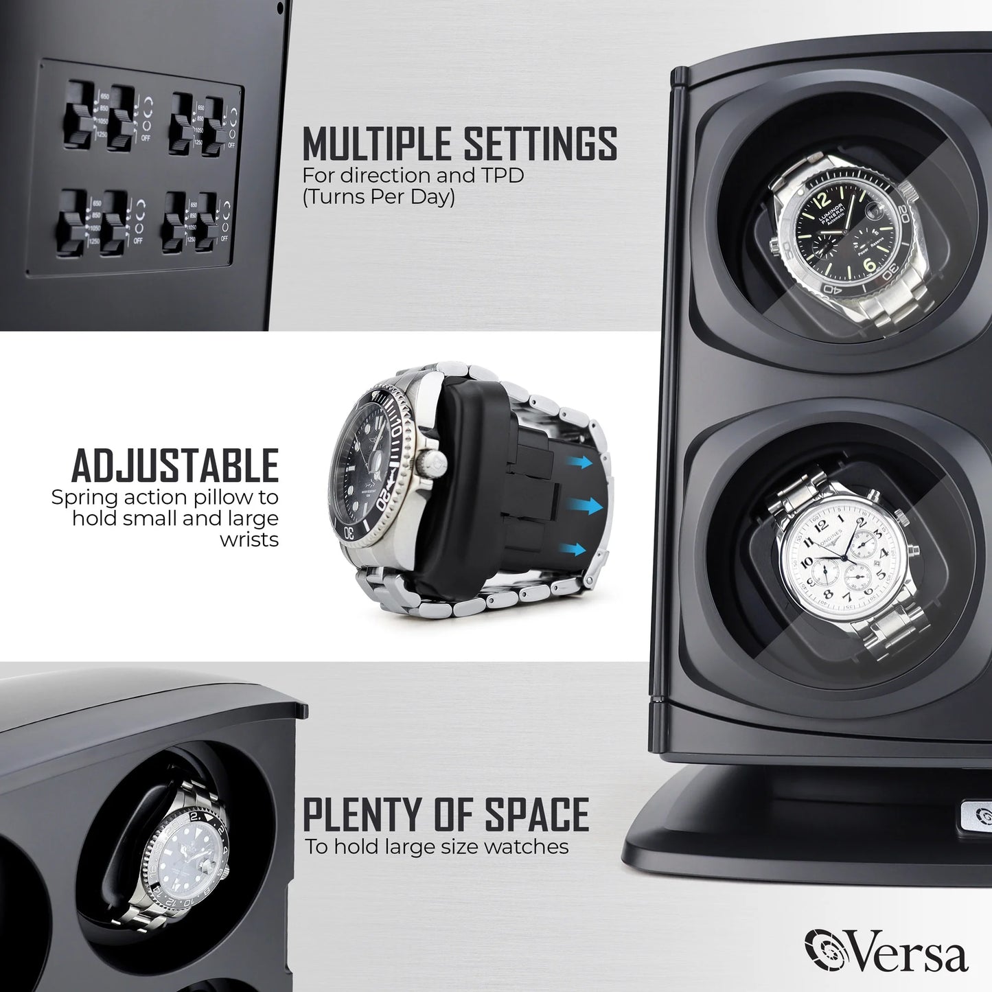 Automatic Quad Watch Winder - Black