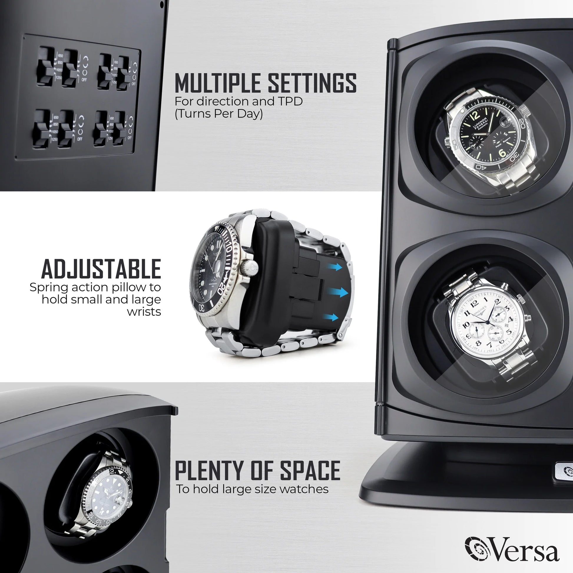 Automatic Quad Watch Winder - Black