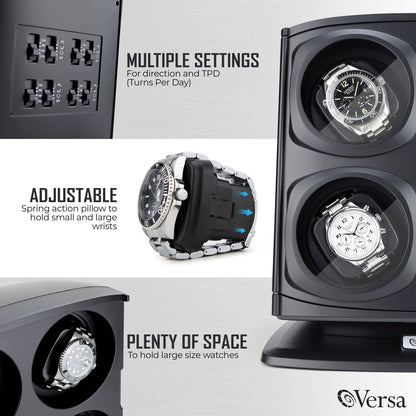 Automatic Quad Watch Winder - Black