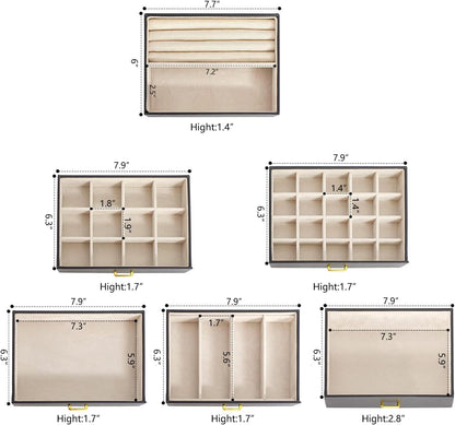 Huge Jewelry Box Organizer Functional Lockable, Large Leather Jewelry Storage Case for Women Girls Ring Necklace Earring Bracelet Holder Organizer with Mirror