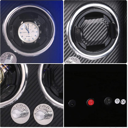 Watch Winders, Automatic Watch Winders for 4 Automatic Watches with LED Illumination, Extremely Silent Motor