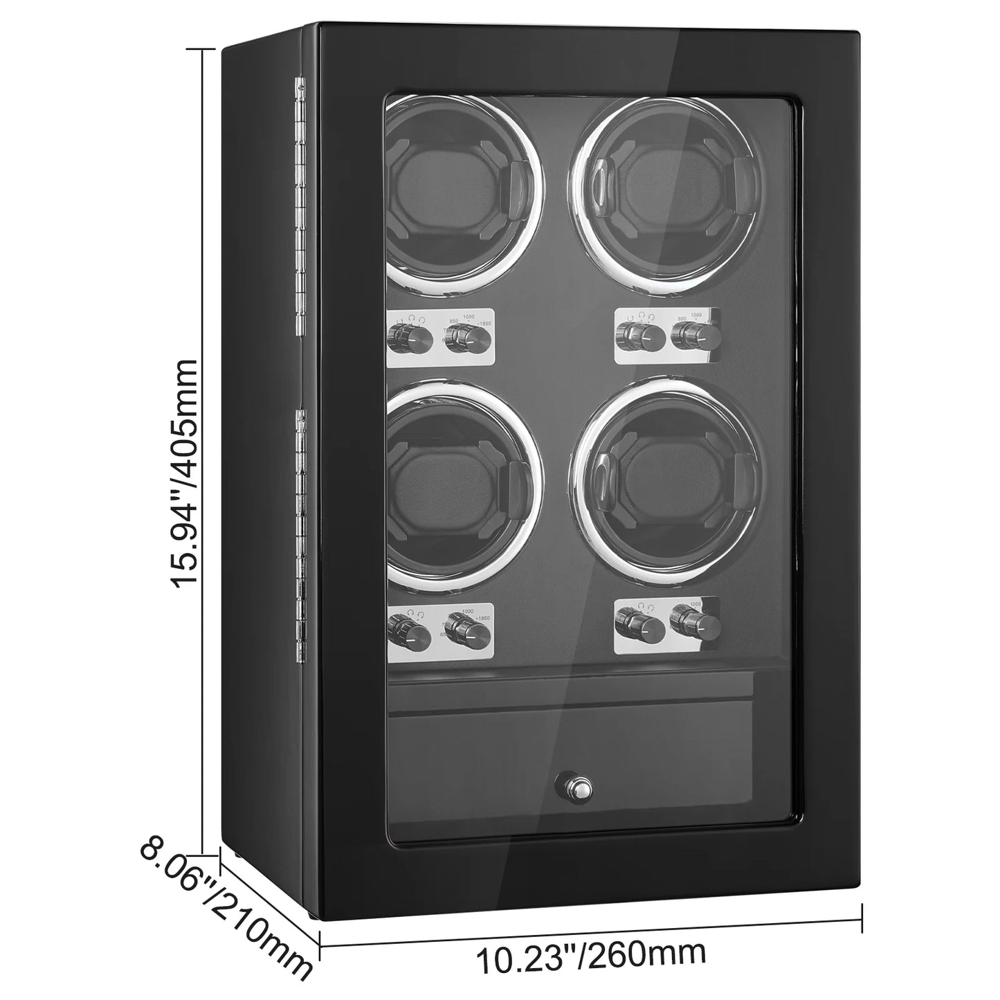 Watch Winder for 4 Automatic Watches with 4 Quiet Japanese Mabuchi Motors