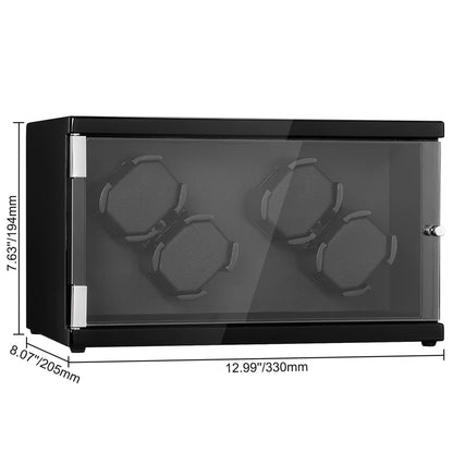 Watch Winder for 4 Automatic Watches with 2 Quiet Japanese Mabuchi Motors