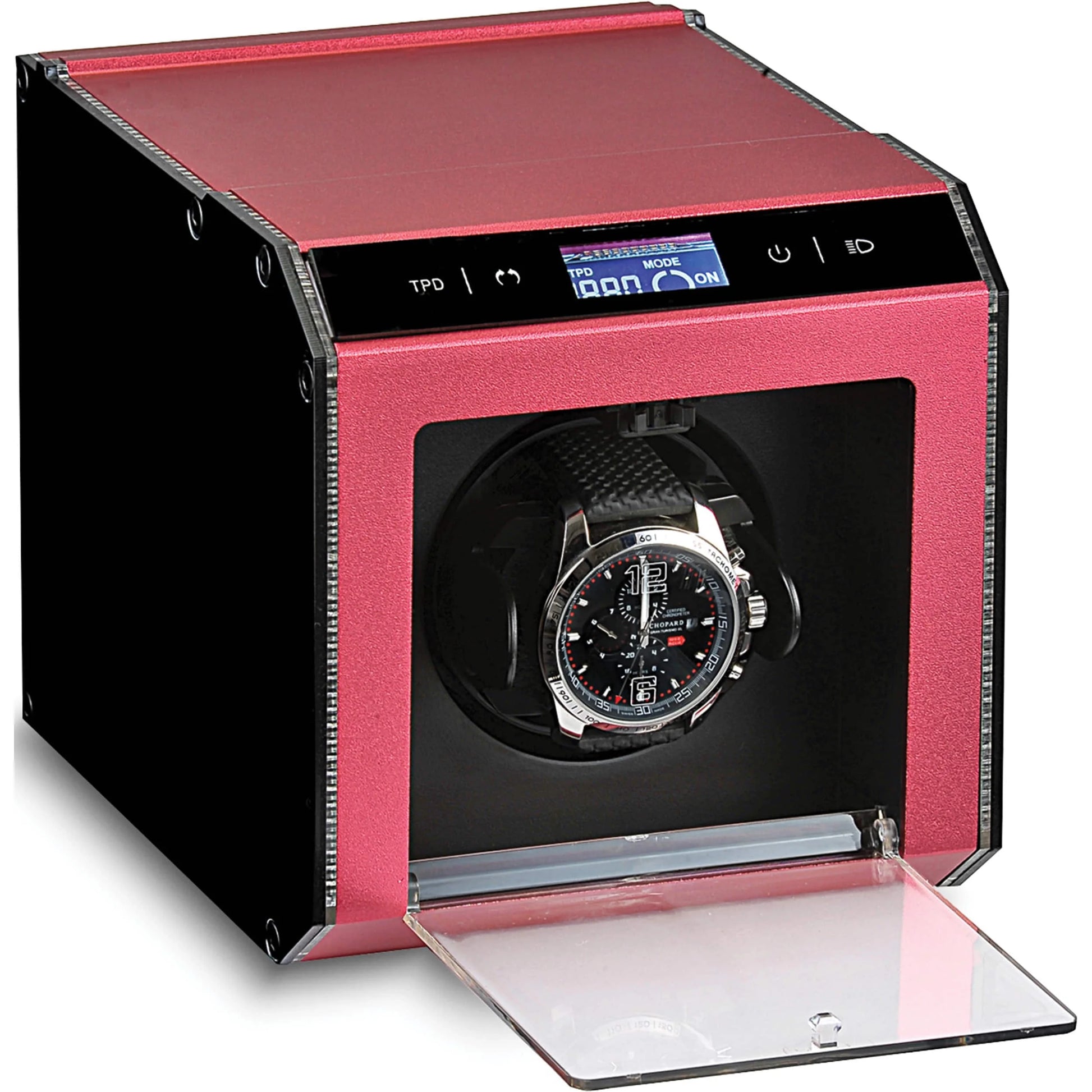 Fashion Rotations Red Metal and Acrylic Single Watch Winder (7.4 X 5.75) Made in China Gm8392