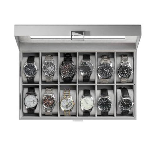 Procase Watch Box Organizer for Men, 12 Slot Watch Assorted Sizes , Colors
