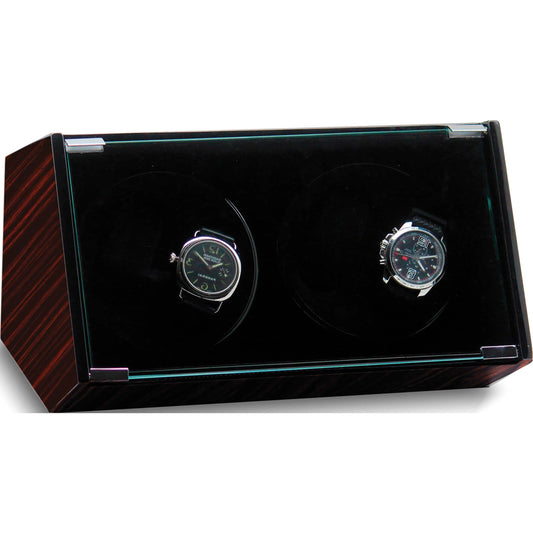Fashion Rotations High Gloss Ebony Finish Quad Watch Winder (16.5 X 8.25) Made in China Gm18037