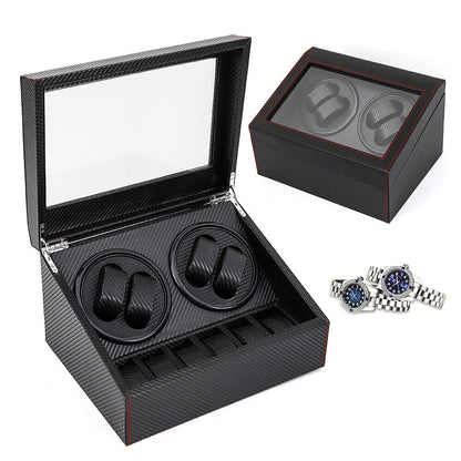 4+6 Watch Winders Automatic Rotation Display Boxes Storage Case Organizer USA