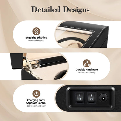 Non Magnetic Modern Rectangle Velvet Watch Winders