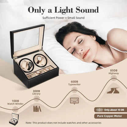 Non Magnetic Modern Rectangle Velvet Watch Winders